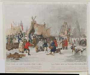 The Fair on Themsen, 4. februar 1814, gravert av Reeve (akvatint)